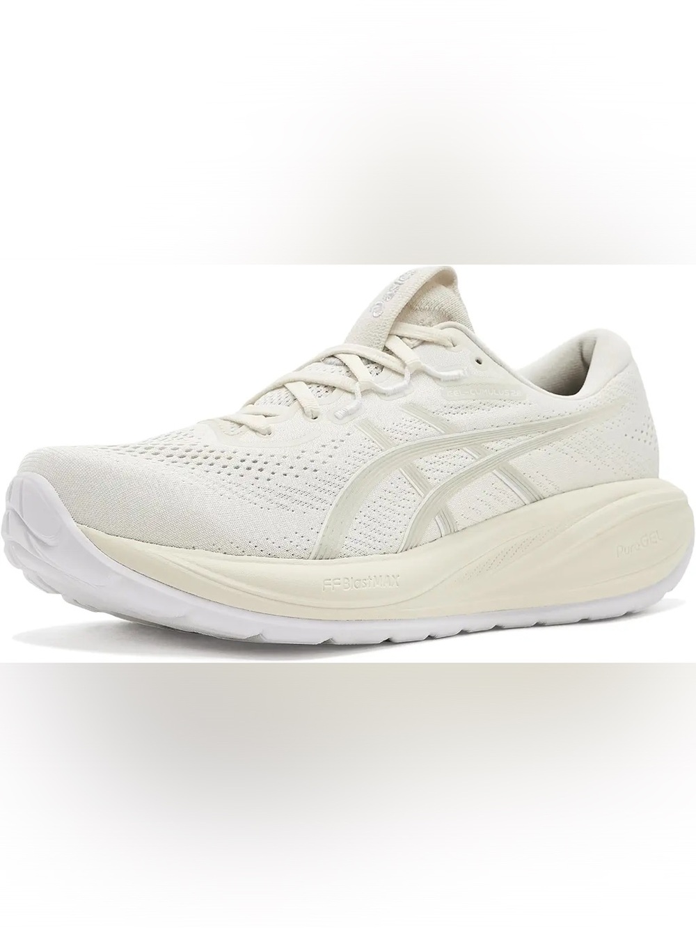 ASICS Gel Kayano 28 cream & white sneakers.